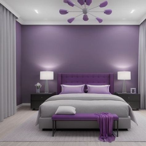 Bedroom decor Purple Bedroom Decor, Romantic Room Decoration, Purple Room Decor, Room Color Combination, Pretty In Purple, Modern Apartment Living Room, Casa Clean, Bedroom Color Combination, Purple Bedroom