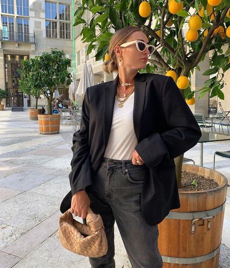 Here's Exactly How I'd Spend $200 at Shopbop, Mango, Nordstrom, and H&M Bottega Veneta Jodie Bag Outfit, Denim Shirt Street Style, Mini Jodie Outfit, Bottega Veneta Outfit, Shirt Street Style, Ruffle Tops Outfit, Jodie Bag, Bottega Veneta Jodie, Mini Jodie