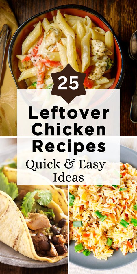 Transform your leftover chicken into 25 delicious and quick meals! From savory chicken salads and wraps to comforting soups and casseroles, these easy recipes are perfect for reimagining your leftovers. Click now to explore a variety of dishes that will make your leftover chicken exciting again. #LeftoverChicken Tasty Salads, Chicken Salads, Leftover Chicken Recipes, Savory Chicken, Leftover Chicken, Easy Ideas, Grilled Chicken, Quick Meals, Casseroles