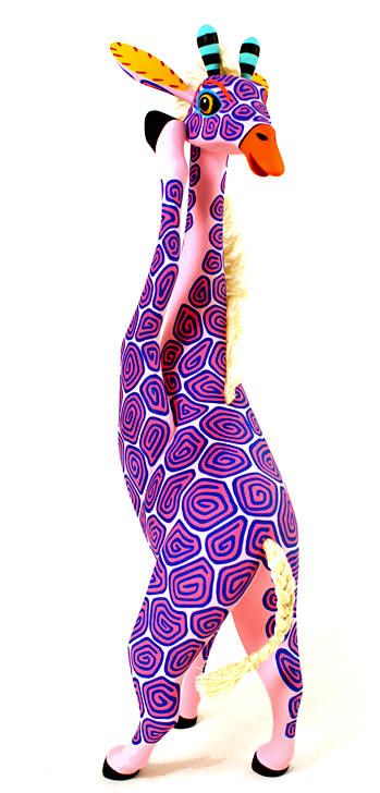 oaxacan wood carvings - Alebrije Painting, Purple Giraffe, Mexican Alebrijes, Oaxacan Art, Cat Alebrije, Oaxacan Animals, Butterfly Alebrije, Hispanic Art, Oaxacan Animal Sculptures