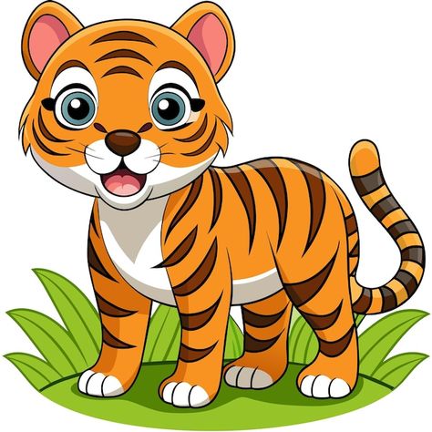 Tiger Drawing For Kids, Tiger Clipart, Tiger Png, Tiger Cartoon, Tiger Vector, Tiger Drawing, Cartoon Tiger, Sewing Kids Clothes, School Decor