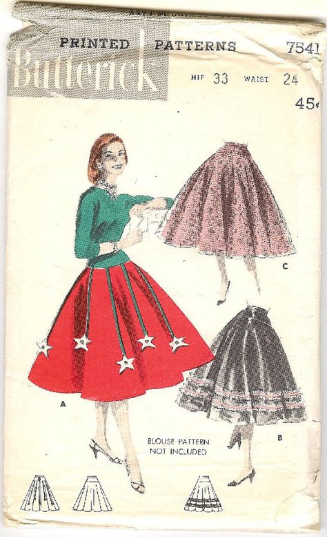 50s Skirt Pattern, Circle Skirt Sewing Pattern, Womens Circle, Circle Skirt Pattern, 1950s Sewing Patterns, Sewing Vintage, Skirt Inspiration, Circle Skirts, 1950s Christmas