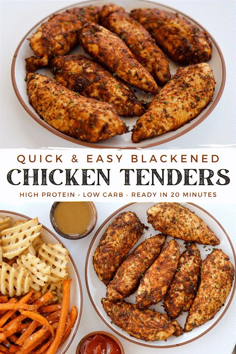 Airfryer Blackened Chicken, Blacken Chicken Tenders Air Fryer, Low Cal Air Fryer Chicken, Airfryer Chicken Meals, Chicken Tenders Grilled Recipes, Airfry Chicken Recipe, Blackened Chicken Air Fryer Recipes, Airfryer Chicken Tenders Healthy, How To Cook Chicken Tenders In Air Fryer