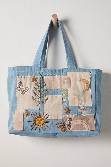 Purses To Make, Teacher Sewing Projects, Hippie Core, Tas Denim, Sewing Shirts, Thrift Flip, Denim Tote, Quilted Totes, Patchwork Bags