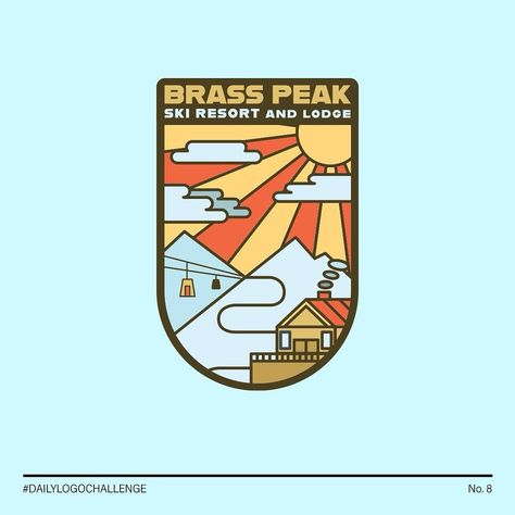 Day 8 Logo challenge - “Brass Peak” - Theme: Logo for a ski resort Follow me for more: @fezthedesigner . Challenge yourself as well @dailylogochallenge . #logo #logodesigner #logodesigns #design #graphicdesign #logoconcept #logographic #branddesign #logoinspiration #logoplace #brandlogo #logobrand #graphicsdesign #uixdesign #graphic #logodaily #dailylogochallenge #designforsale #graphicdesigner #designlovers #logos #logomark #designinspiration #logomaker #logoinspirations #characterdesign #lo... Ski Mountain Logo, Ski Resort Branding, Ski Club Logo, Logo Montagne, Hiking Logo, 2025 Logo, Logo Challenge, Resort Logo, Ski Mountain