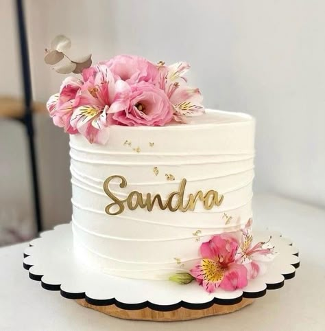 Modern Birthday Cakes, 80 Birthday Cake, Birthday Cake With Flowers, Beautiful Cake Designs, Elegant Birthday Cakes, 18th Birthday Cake, 40th Birthday Cakes, Creative Birthday Cakes, Beautiful Birthday Cakes