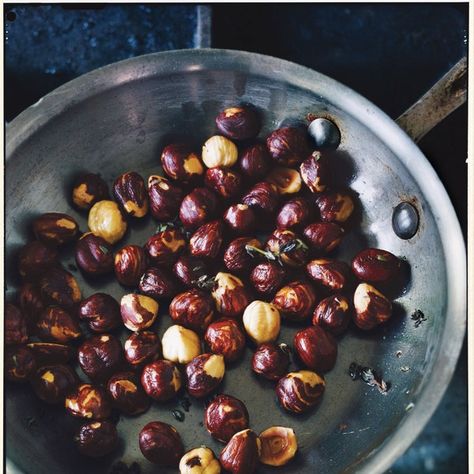 Roasted Hazelnuts with Thyme recipe | Epicurious.com Thanksgiving Starters, Hazelnut Recipes, Roasted Hazelnuts, Hors Doeuvres, Thyme Recipes, Fall Snacks, How To Roast, Kitchen Smells, How To Roast Hazelnuts