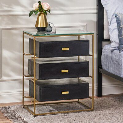 White and gold nightstand