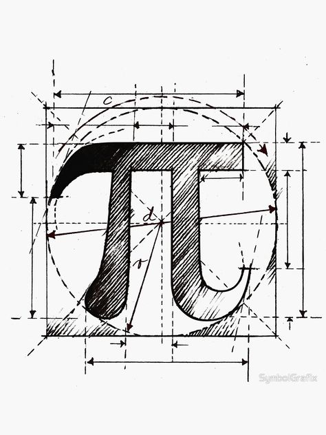 "Pi Symbol Sketch" Sticker by SymbolGrafix | Redbubble Pi Tattoo, Pi Sign, Pi Art, Math Drawing, Sign Drawing, Mathematics Art, Math Design, Nightmare Before Christmas Tattoo, Pi Symbol