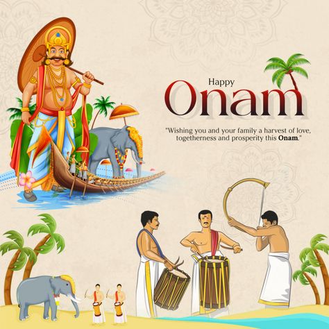 Happy Onam Festival Culture Elements With Post Design#pikbest##Templates Onam Festival Poster, Happy Birthday Facebook Post, Onam Poster, Art Festival Poster, Onam Festival, Digital Decorations, Happy Onam, Photography Movies, Happy Wishes