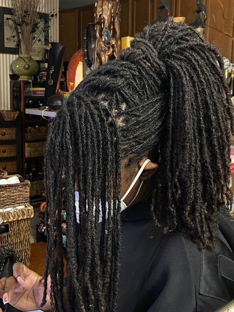 Long Thick Locs Black Women, Hairstyles With Locs Long, Long Thick Locs Styles, Long Locs Natural, Sister Locs On 4c Hair, Long Locs Women, Thick Sisterlocks, Large Sisterlocks, Long Sisterlocks Hairstyles