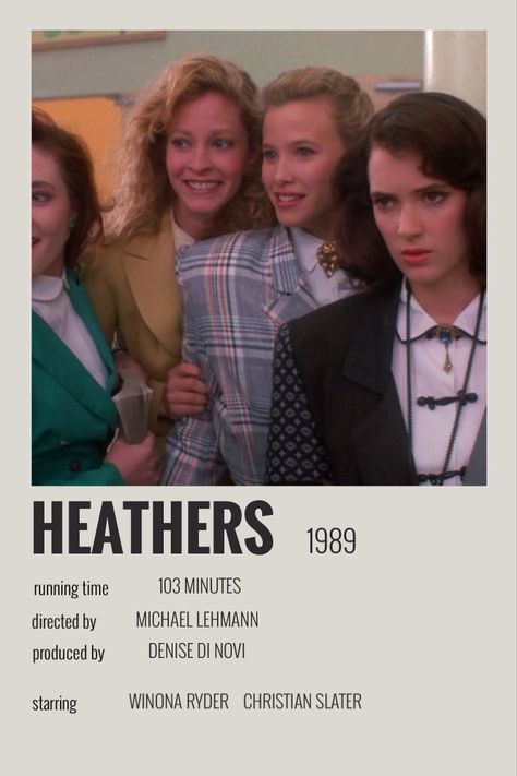 Show Polaroid Poster, Halloween Costume Movie, Iconic 80s Movies, Indie Movie Posters, Heathers Movie, Tv Posters, Film Polaroid, Polaroid Posters, Filmy Vintage