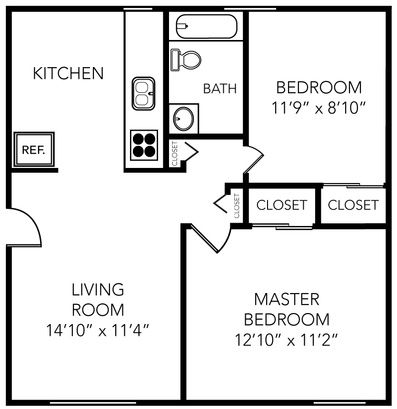 The Earl - 2 Bed - 1 Bath - 650 Sq. Ft. | Manchester Flats Apartments | Apartments in Ann Arbor, Michigan | McKinley 650 Sf House Plans, 700 Sq Ft Adu, 700 Sq Ft Apartment Floor Plans, 800 Sq Ft Apartment Layout, 2 Bed Flat Floor Plan, 2 Bed 1 Bath Apartment Floor Plan, 2 Bed Small House Plans, 2 Bed Adu, 2 Bed 2 Bath Apartment Floor Plan