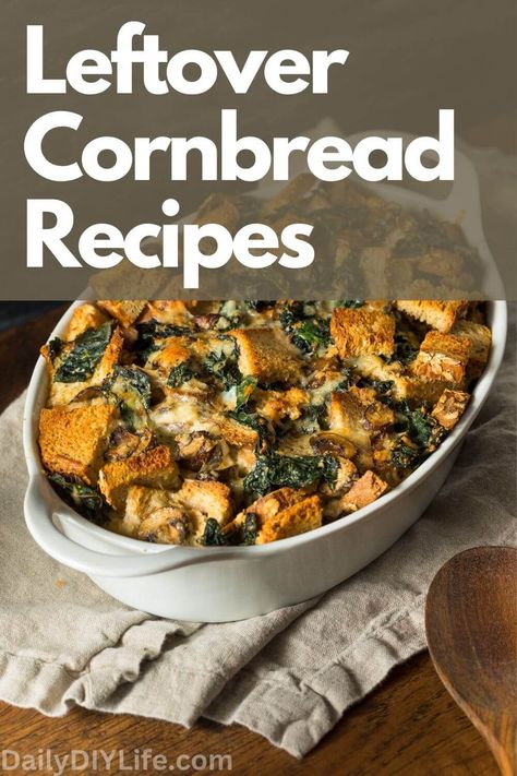 In this article, we’ve compiled 19 of the best leftover cornbread recipes that are sure to satisfy your taste buds (and everyone else at the table). Ideas For Leftover Cornbread, What To Make With Leftover Cornbread, Recipes For Leftover Cornbread, Recipes Using Cornbread, Cornbread Leftovers, Leftover Cornbread Recipes, Dinners With Cornbread, Leftover Cornbread Recipe, Cornbread Croutons