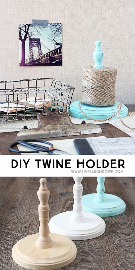 Diy Paper Towel Holder, Twine Holder, Twine Diy, Spool Crafts, Dream Craft Room, Scrapbook Room, Craft Room Storage, Craft Room Office, Sewing Rooms