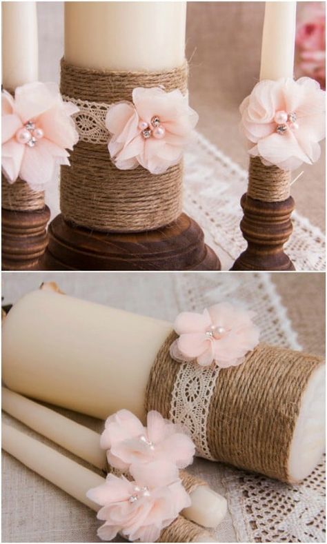 35 Breathtaking DIY Rustic Wedding Decorations For The Wedding Of Your Dreams - Curated and collected by diyncrafts team! <3 Diy Rustic Wedding Decorations, Diy Rustic Wedding, Recuerdos Primera Comunion Ideas, Rustic Wedding Decor Diy, Rustic Wedding Decorations, Rustic Wedding Diy, Rustic Fall Wedding, Wedding Floral Centerpieces, Decor Shabby Chic