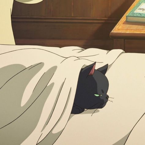 Mary And The Witch's Flower, A Blanket, A Black, Black Cat, Anime, White, Black