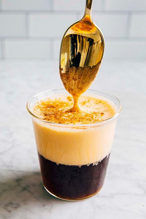 Vietnamese Egg Coffee » Hummingbird High Small Jam Jars, How To Make Ice Coffee, Egg Coffee, Copycat Starbucks Recipes, Vietnamese Coffee, Egg Custard, Cinnamon Coffee, Food Thermometer, Mushroom Powder