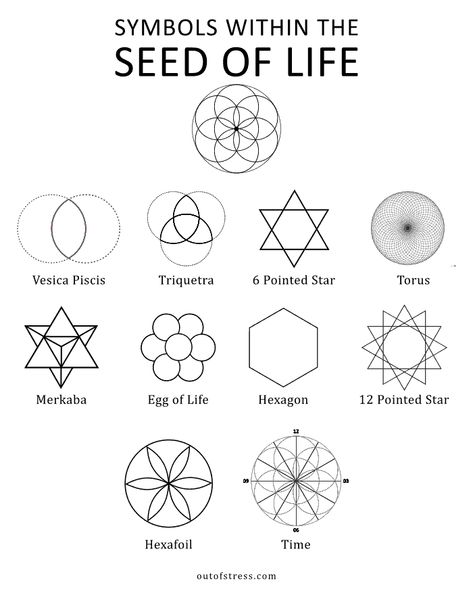 Seed of Life – Symbolism + 11 Hidden Meanings (Sacred Geometry) Hexagon Symbolism Meaning, Egg Of Life Sacred Geometry, Seed Of Life Symbol, Sacred Geometry Seed Of Life, Seed Of Life Pattern, Seed Of Life Meaning, Seed Of Life Tattoo, Creation Symbol, Seed Of Life Mandala