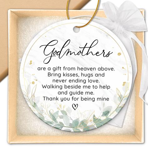 PRICES MAY VARY. GODMOTHER ORNAMENT: Embrace this ornament as a tender way to strengthen your bond and offer a heartfelt 'thank you' during the holiday season, expressing your deep gratitude for your Godmother' support. Suitable as christmas gift for godmother, best godmother ever gifts, birthday gifts for godmother, gifts for godmother from goddaughter, godmother gift ideas GODMOTHER GIFTS FROM GODCHILD: Embrace the holiday spirit with this ceramic Godparent ornament, a touching tribute to the Godmother Gift Ideas, Godmother Ornament, Gifts For Godmother, Gift For Godmother, Gift From Heaven, Godmother Gifts, God Parents, Gifts For Sister, Daughter Of God