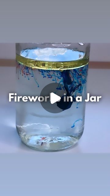 Whitney Berg | Activities for Kids 💕 on Instagram: "FIREWORKS IN A JAR 🎆🫙🎉

Here’s what you’ll need 👇
▪️mason jar
▪️water 
▪️oil
▪️food coloring 
▪️fork 

Steps: 👇
1️⃣ Put some water in a mason jar (about 3/4 full) 
2️⃣ In a separate container, add a little bit of oil 
3️⃣ Add a few drops of food coloring 
4️⃣ Break the food coloring drops apart with the fork 
5️⃣ Add the oil & food coloring to the water and watch the fireworks drop down! 🎉

Follow @wingitwithwhit for more magic & fun activity ideas for kids! 

Science activity, stem activity, Fourth of July activity, oil and water, activity for kids, stem for kids, fireworks" Water Activity For Kids, Fireworks In A Jar, Mason Jar Water, Tornado In A Jar, Activity Ideas For Kids, Water Activity, Stem Activity, Science Activity, Oil And Water