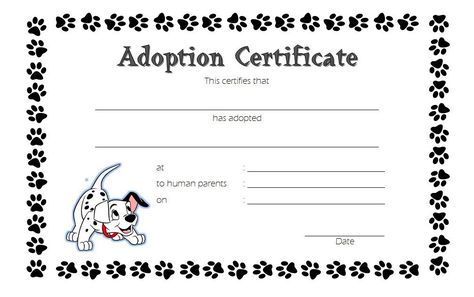 Pet Adoption Certificate Template - 10+ Best Ideas regarding Stuffed Animal Birth Certificate Template 7 Ideas Adoption Certificate Printable Free, Stuffed Animal Adoption Certificate, Animal Adoption Certificate, Stuffed Animal Adoption, Adoption Certificate Template, Dog Adoption Certificate, Cat Birth, Pet Adoption Certificate, Certificate Ideas