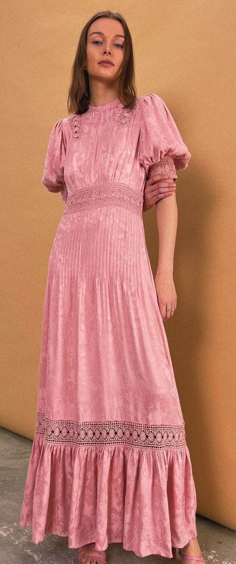 ByTiMo Jacquard Embroidery Dress Pink jacquard embroidered maxi dress ... Swedish Royals, Princess Sofia, Embroidered Maxi Dress, Royal House, Dress Purchase, Embroidery Dress, Dress Pink, No More, Pink Dress