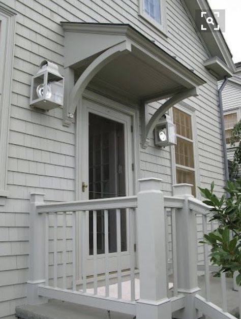 Colonial Front Door, Entrance Ideas Entryway, Front Door Overhang, Awning Ideas, Front Door Awning, Veranda Design, Door Overhang, Door Awning, Porch Kits