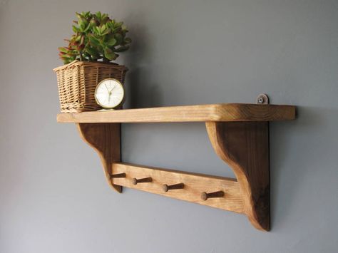 Shaker Shelf, Shaker Peg Shelf, Pretty Shelves, Cottage Shelf, Headboard Shelves, Country Kitchen Shelves, Vintage Country Cottage, Peg Shelf, Small Wooden Shelf