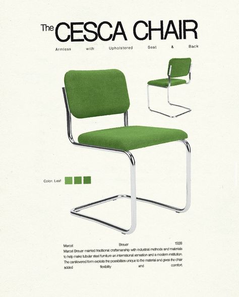 Swiss Furniture Design, Famous Chair Design, Retro Futurism Furniture, Furniture Magazine Cover, Furniture Infographic, Furniture Poster Design Advertising, Chair Poster Design, Furniture Advertising Design, Chair Ads