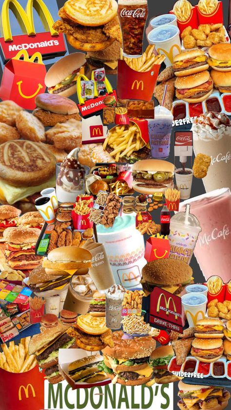 Fast Food Wallpaper, Junk Food Snacks Aesthetic, Yummy Fast Food, Collage Food, Best Junk Food, Food Wallpapers, Food Collage, Cute Food Wallpaper, Fatty Foods