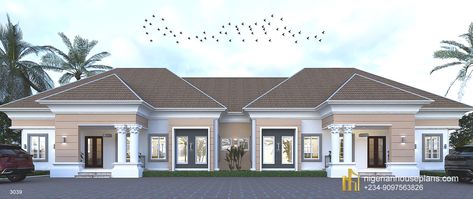 Semidetached Houses Floor Plan, Waiting Room Living Room, Semi Detached Bungalow, Bungalow House Design Nigeria, 4 Bedroom Bungalow House Plans, 3 Bed Semi Detached House, 3 Bed Semi Extension Floorplan, Nigerian House Plans, 3 Bedroom Bungalow House Design Nigeria