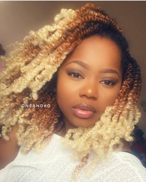 Blonde Spring Twists, Small Spring Twist, Micro Twists, Spring Twists, Types Of Braids, Natural Hair Twists, African Braids Hairstyles, Blonde Ombre, African Hairstyles