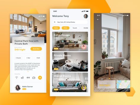 Home Sharing Airbnb Web Design, Rent Room, Hotel App, Hotel Booking App, Ui Ux Design Inspiration, Mobile Ux, Mobile Application Design, App Home, Ux Design Inspiration