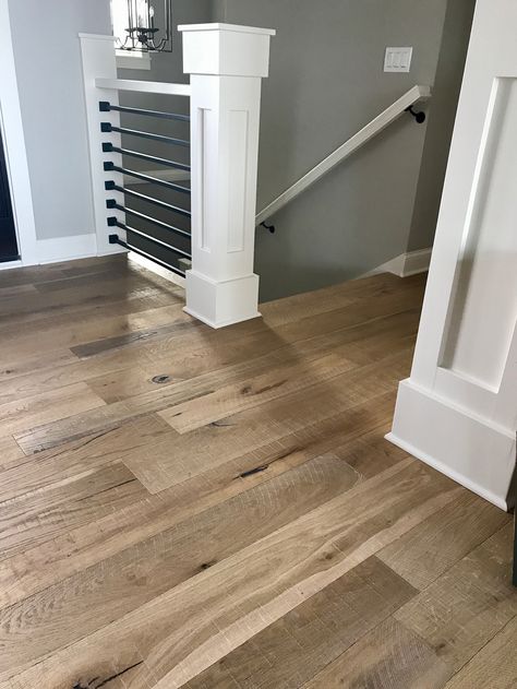 Medium hardwood floors perfect for your next home rennovation! These floors featuure our Chai Oak Flooring. Upstairs Banister, Hallmark Floors, Hardwood Floor Colors, Floor Colors, Block Heel Sandals, Country Style Homes, Country House Decor, House Flooring, Engineered Hardwood