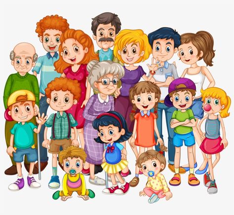 Family Picture Cartoon, Happy Family Images, Extended Family Pictures, Family Activities Preschool, Baby Animal Nursery Art, Kindergarten Decorations, Big Family Photos, Love Images With Name, Family Clipart