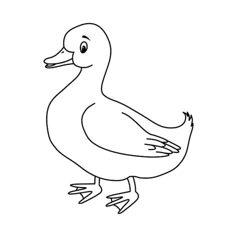 Vector duck vector illustration. cute ca... | Premium Vector #Freepik #vector #cute-duck #duck #bird-character #duckling Duck And Ducklings Drawing, Duck Black And White, Duck Sketch, Duck Vector, Bird Character, Duck And Ducklings, Duck Drawing, Wild Duck, Duck Pins