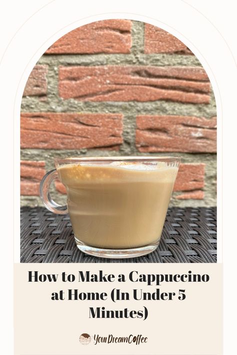 In just five minutes, you can make this delicious and frothy cappuccino right at home. You'll be enjoying this coffee treat in no time! How To Make Cappuccino, Aeropress Recipes, French Vanilla Cappuccino, Homemade Coffee Syrup, Cappuccino Recipe, Iced Cappuccino, Low Acid Coffee, Espresso Recipes, Steamed Milk