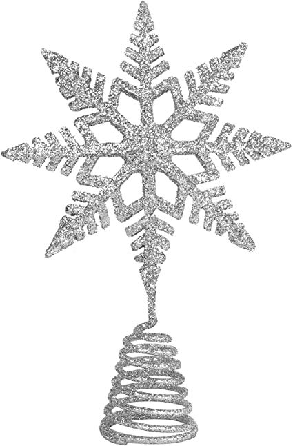 Amazon.com: Aneco Christmas Tree Topper Decoration Metal Glittered Xmas Tree Topper Snowflake Style Treetop for Christmas Tree Ornament (Silver) : Home & Kitchen Silver Xmas Tree, Decoration For Christmas Tree, Xmas Tree Toppers, Christmas Tree Star Topper, Decoration For Christmas, Glitter Decor, Star Tree Topper, Christmas Tree Topper, Snowflake Ornaments