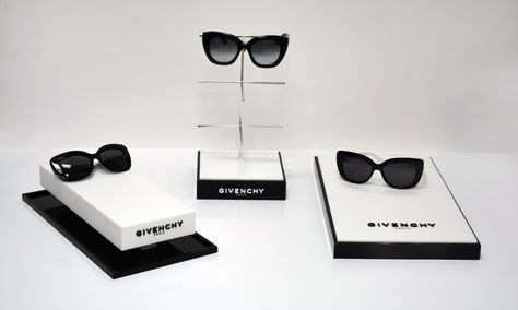 Givenchy Eyewear Display  #hspop #retaildisplay  #displays Pitch Ideas, Eyeglasses Display, Sunglass Display, Glasses Display, Eyewear Display, Sunglasses Display, Laminated Mdf, Display Props, Prada Eyewear