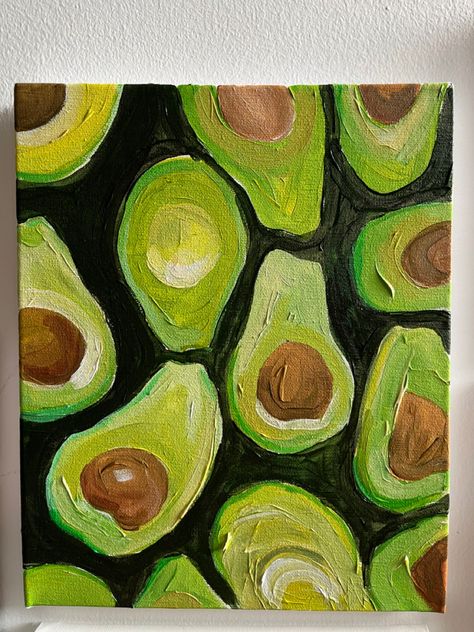 #art #artwork #acrylicpainting #avocado Avocado Painting, Italian Kitchen, Large Abstract Painting, Drawing Easy, Oil Bottle, Gouache Painting, Large Abstract, Easy Paintings, Painting Projects