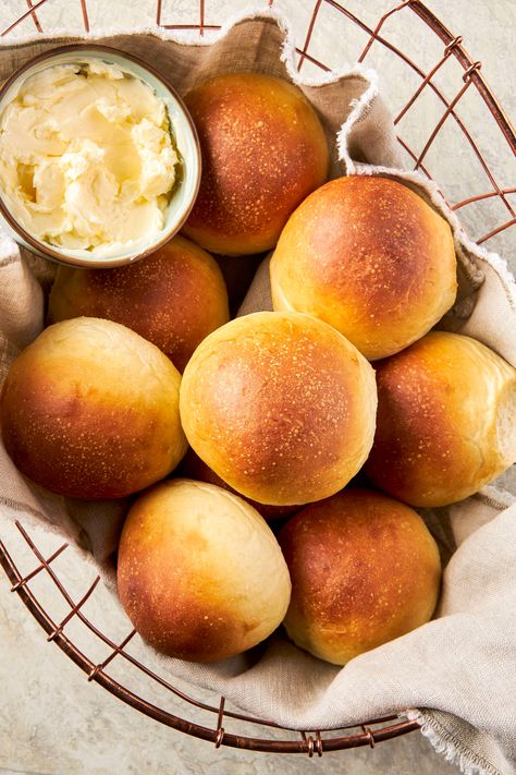 Fresh Buns Dinner Rolls, Fluffy Homemade Bread, Cooks Illustrated Recipes, Frozen Rolls, Freezer Meal Prep, America's Test Kitchen Recipes, Baked Rolls, Baked Bread, Kitchen Recipe