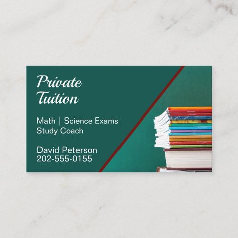 Private Tutor, Teacher Business Cards, Tuition Centre, Tutoring Business, Tuition Classes, Reading Tutoring, Name Card Design, Visiting Card Design, Teaching Inspiration