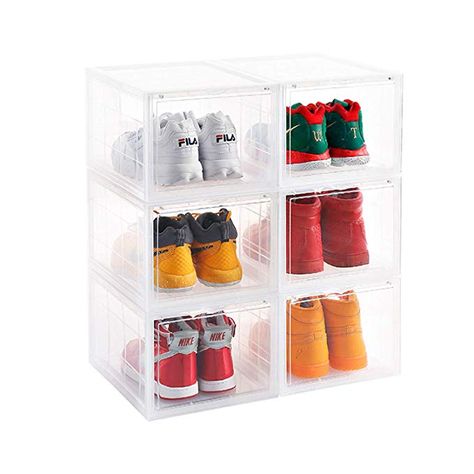 Amazon.com: AOTENG STAR Storage Shoes Box Womens Mens Shoe Storage Box Plastic Foldable Stackable Sneaker Display Box Shoe Container Clear Closet Shelf Shoe Organizer-3 Pack: Home & Kitchen Mens Shoe Storage, Shoe Storage Display, Clear Closet, Storage Shoes, Sneaker Displays, Shoe Containers, Closet Shelf, Boot Storage, Foldable Shoes