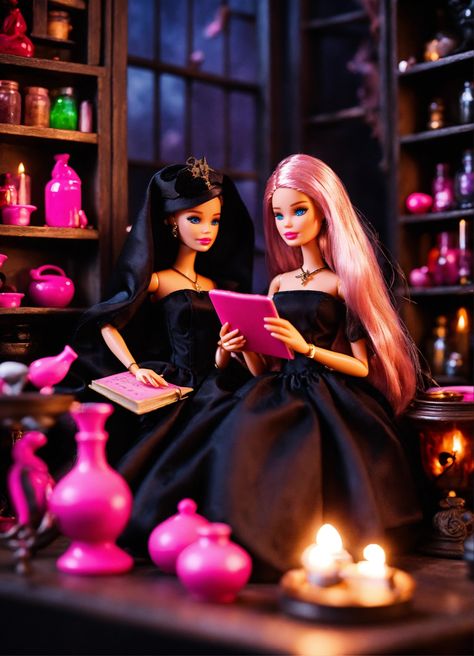 Barbie 
Barbie witch 
Barbie witch aesthetic 
Pink witch 
Pink witch aesthetic 
Aesthetic 
Pink world 
Pink 
Pink aesthetic 
Barbie dolls 
Witches aesthetic 
Witches 
Witchcraft 
Witchcraft aesthetic Witch Barbie, Barbie Display, Barbie Witch, Halloween Dolls, Barbie Halloween, Ballet Beauty, Poster Girl, Barbie Gowns, Barbie Stuff