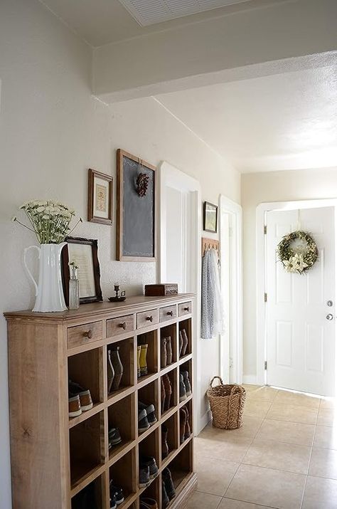 Amazon.com: Shoe Cubby - Shoe Organizer - Entryway Cabinet - Shoe Cabinet : Handmade Products Organization Ideas For Small Closets, Ideas For Small Closets, Shoe Organizer Ideas, Shoe Organization Ideas, Wooden Shoe Cabinet, Shoe Organizer Entryway, Shoe Organization, Shoe Cubby, Entryway Cabinet