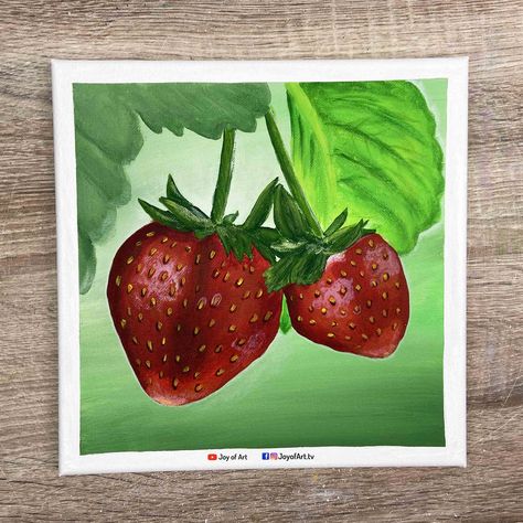 Red Acrylic Painting Ideas, Easter Acrylic Painting, Strawberry Acrylic Painting, Drawing Ideas Digital Art, Drawing Ideas Digital, Strawberry Painting, Drawing Software, Painting For Beginners, Acrylic Painting For Beginners