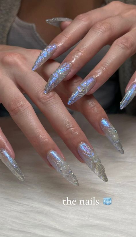 Mermaid Aesthetic Nails, Siren Core Nails, Sirencore Nails, Mermaid Core Nails, Staleto Nails, Siren Nails, Dark Siren Aesthetic Nails, Mermaid Vibe Nails, Sharp Nails