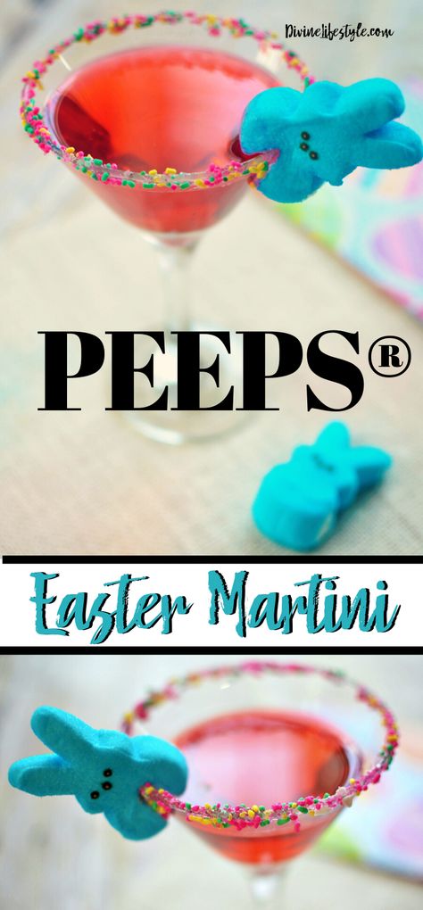 Bunny PEEPS Easter Martini Spring Alcoholic Brunch Beverages Easter Cocktails Drinks, Spring Drinks Alcohol, Easter Martini, Easter Alcoholic Drinks, Spring Drinks Cocktails, Sunday Brunch Cocktails, Brunch Beverages, Easter Brunch Cocktails, Spring Drink Recipes