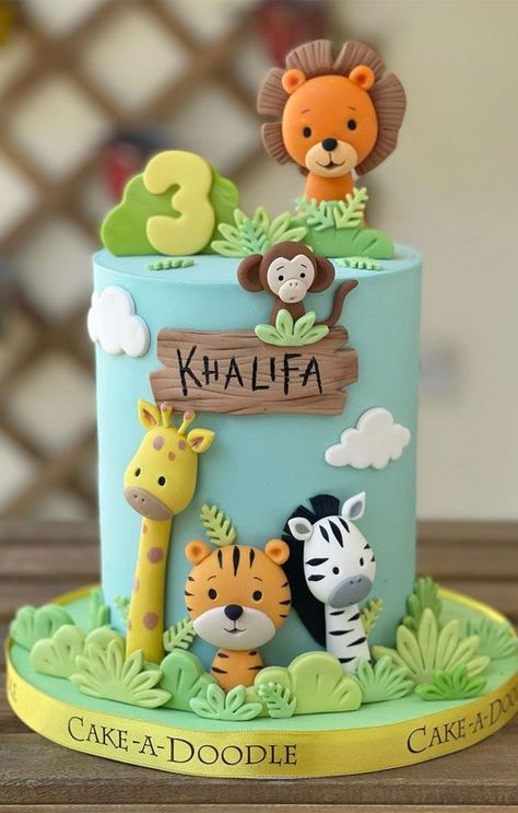 43 Cute Cake Decorating For Your Next Celebration : Zoo Birthday Cake for 3rd Birthday in 2022 | Safari birthday cakes, Zoo theme birthday cake, Boys first birthday cake Cake With Animals, Zoo Theme Birthday Cake, Zoo Birthday Cake, Zoo Theme Birthday, Kue Fondant, Jungle Birthday Cakes, Zoo Cake, Jungle Theme Cakes, Boys First Birthday Cake